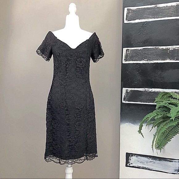 Irresistible Dresses & Skirts - Vintage 90's Black Lace Cocktail Dress 11/12